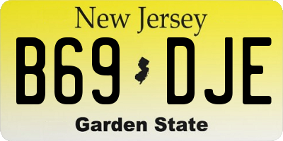NJ license plate B69DJE