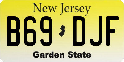NJ license plate B69DJF