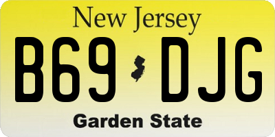 NJ license plate B69DJG