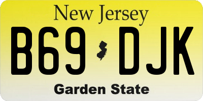 NJ license plate B69DJK