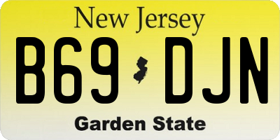 NJ license plate B69DJN