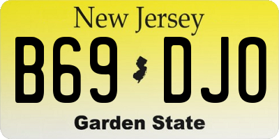 NJ license plate B69DJO