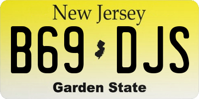 NJ license plate B69DJS