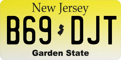 NJ license plate B69DJT