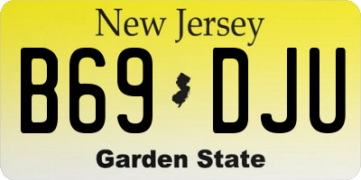 NJ license plate B69DJU