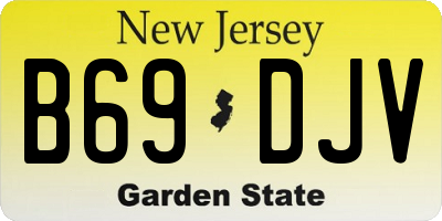 NJ license plate B69DJV