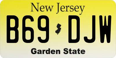 NJ license plate B69DJW