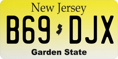 NJ license plate B69DJX