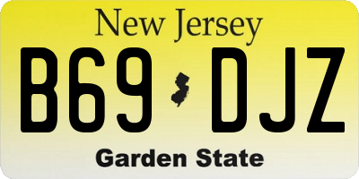 NJ license plate B69DJZ
