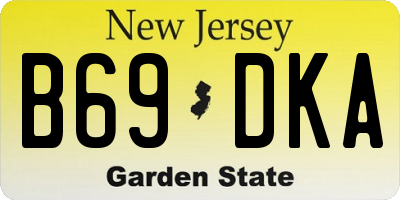 NJ license plate B69DKA