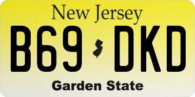 NJ license plate B69DKD