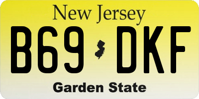 NJ license plate B69DKF