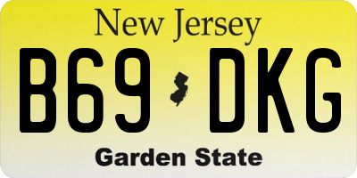 NJ license plate B69DKG