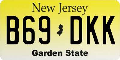 NJ license plate B69DKK