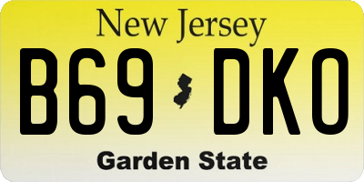NJ license plate B69DKO