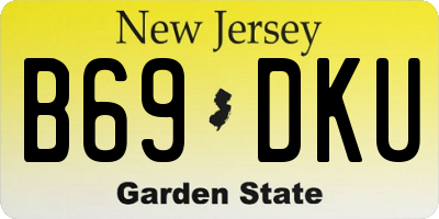 NJ license plate B69DKU