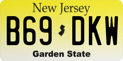 NJ license plate B69DKW