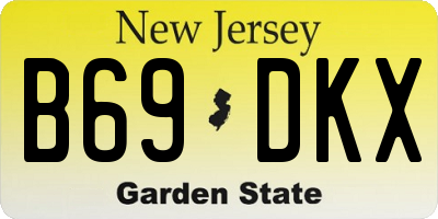 NJ license plate B69DKX