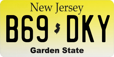 NJ license plate B69DKY