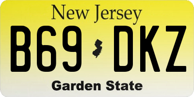 NJ license plate B69DKZ
