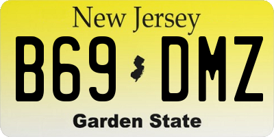 NJ license plate B69DMZ