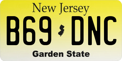 NJ license plate B69DNC