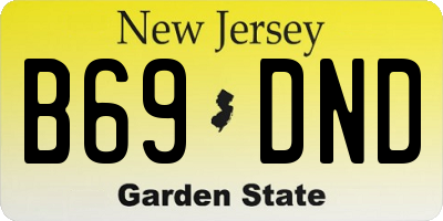 NJ license plate B69DND