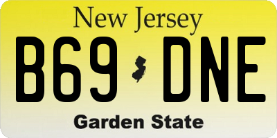 NJ license plate B69DNE
