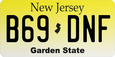 NJ license plate B69DNF