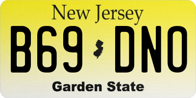 NJ license plate B69DNO