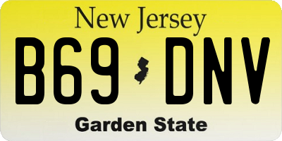 NJ license plate B69DNV