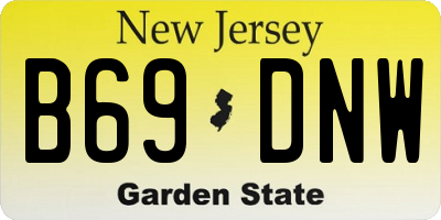 NJ license plate B69DNW