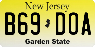 NJ license plate B69DOA