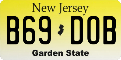 NJ license plate B69DOB