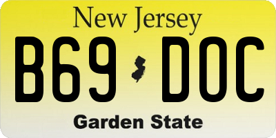 NJ license plate B69DOC