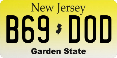 NJ license plate B69DOD