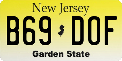 NJ license plate B69DOF