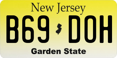 NJ license plate B69DOH