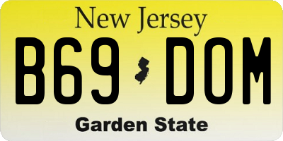 NJ license plate B69DOM