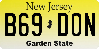 NJ license plate B69DON