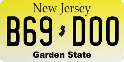 NJ license plate B69DOO
