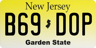 NJ license plate B69DOP