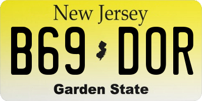 NJ license plate B69DOR