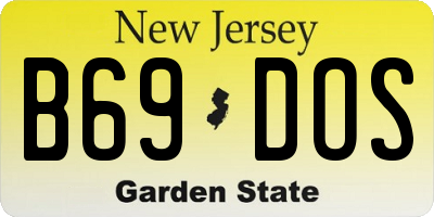 NJ license plate B69DOS