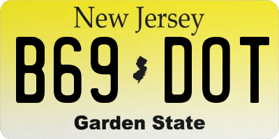 NJ license plate B69DOT