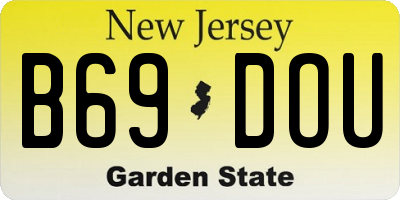 NJ license plate B69DOU