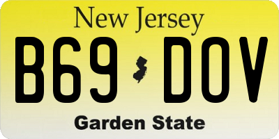 NJ license plate B69DOV