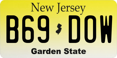 NJ license plate B69DOW