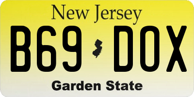 NJ license plate B69DOX