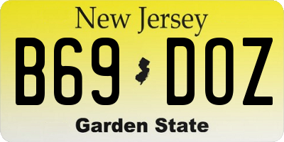 NJ license plate B69DOZ